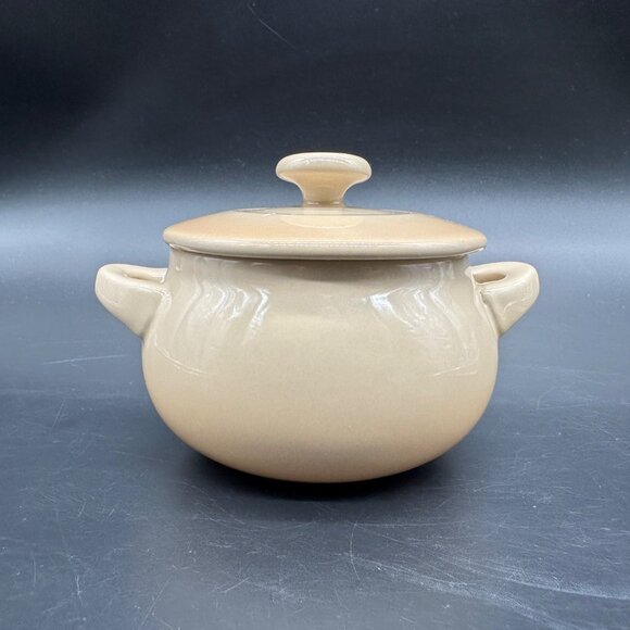 Denby Beige Mini Casserole Dish Lid Pot Double Handle Cookware Single Serve - Picture 4 of 11